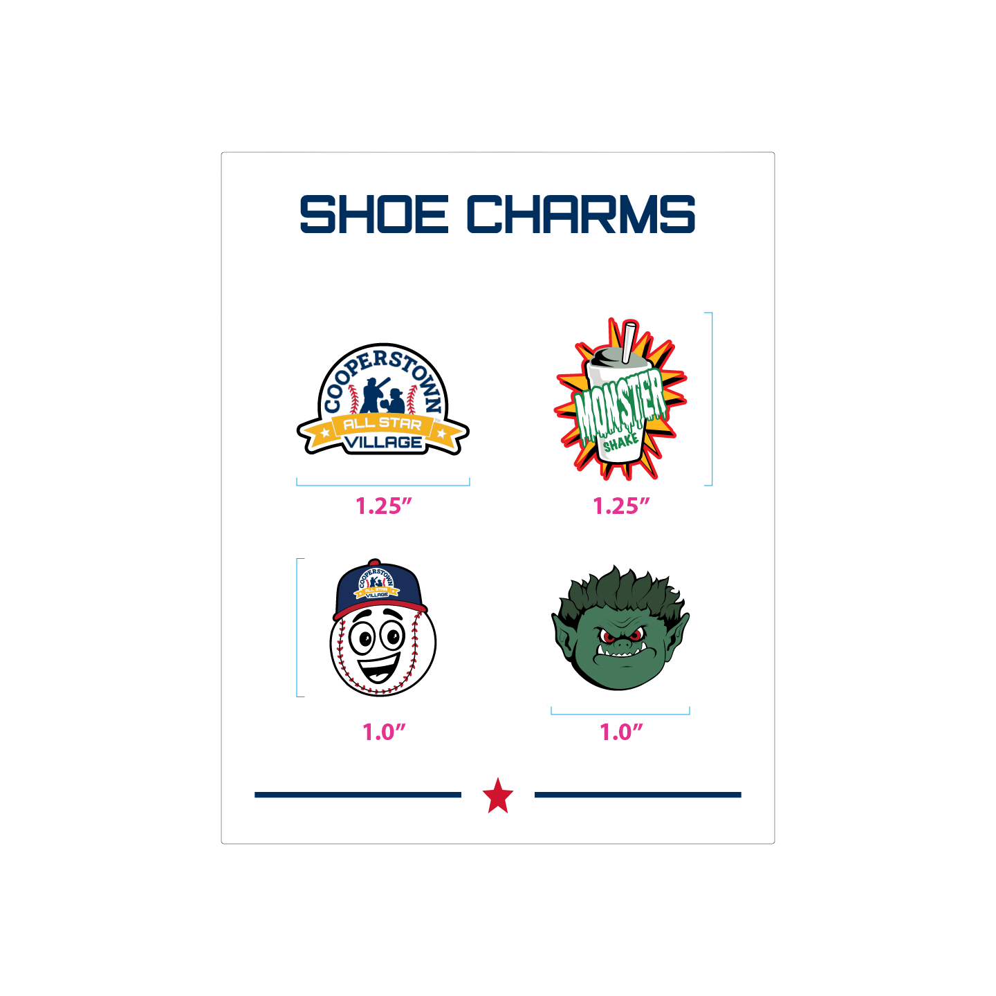 CASV Croc Shoe Charms-Set of 4 – Cooperstown All Star Village CASV Croc Shoe Charms-Set of 4 – Cooperstown All Star Village