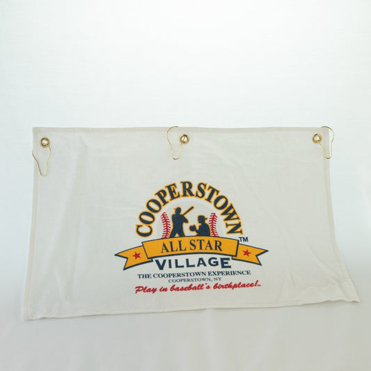 The official pin towel of Cooperstown All Star Village 