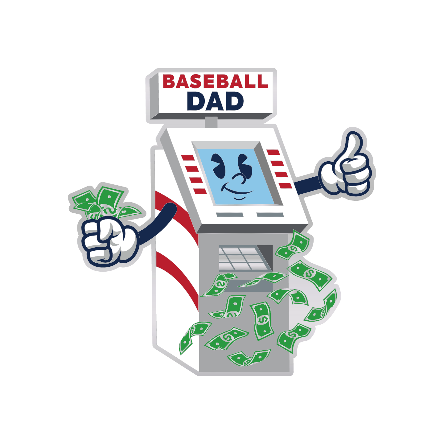 Baseball Dad Money Machine Trading Pin