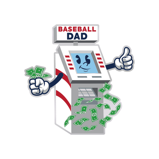 Baseball Dad Money Machine Trading Pin