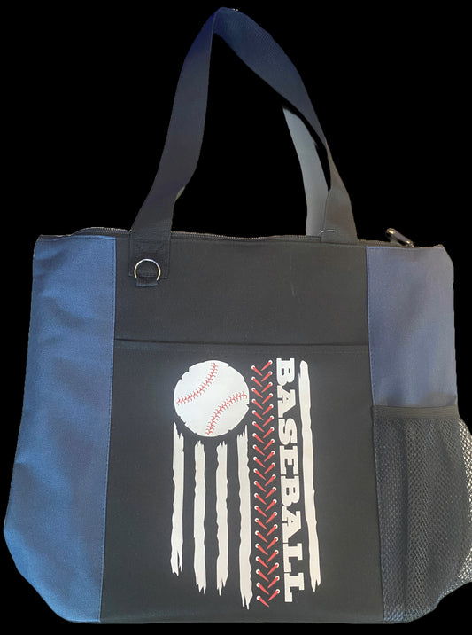 Blue/Black Baseball Canvas Bag